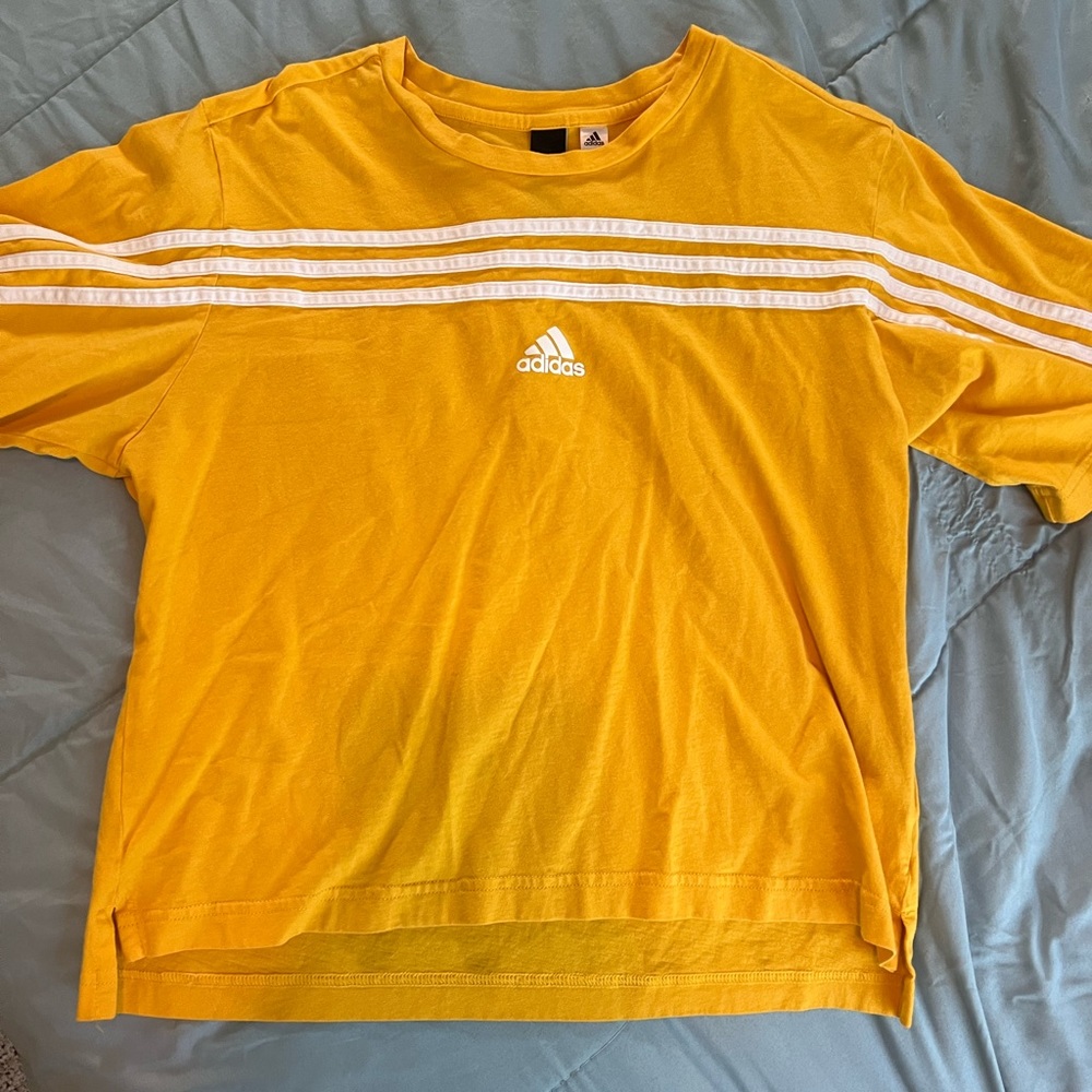 Yellow adidas crop top